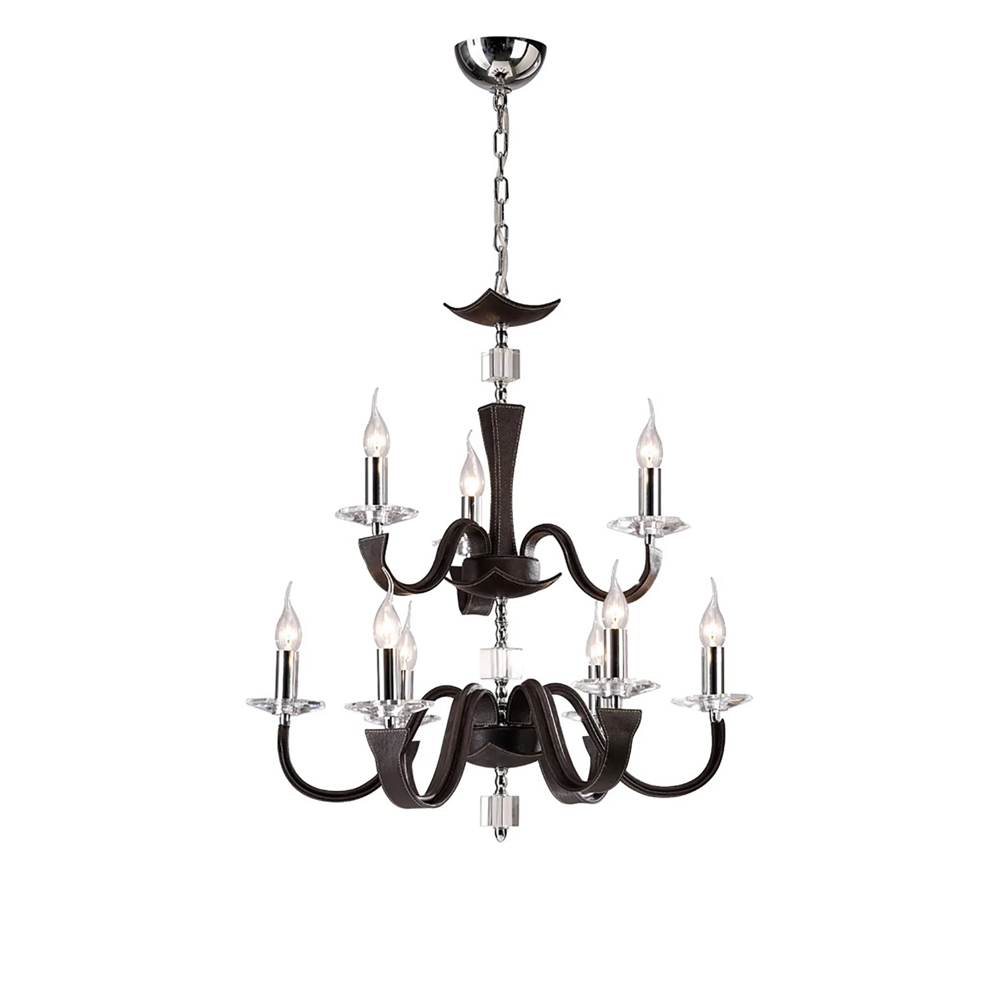 IL31049  Nardini Crystal Pendant 9 Light Polished Chrome